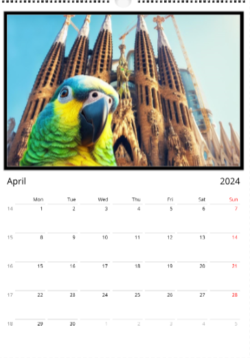 --- Calendrier mural 2024 Parrot's Travel Edition