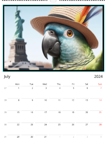 --- Calendrier mural 2024 Parrot's Travel Edition