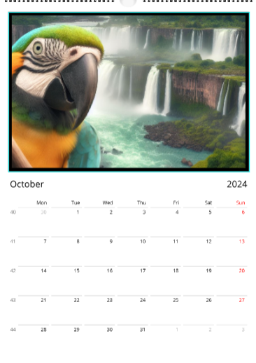 Wall calendar 2024 Parrot's Travel Edition