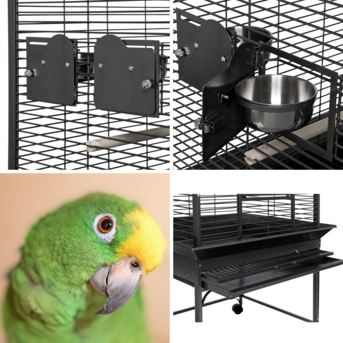 Cage perroquet solide Coco – Anthracite